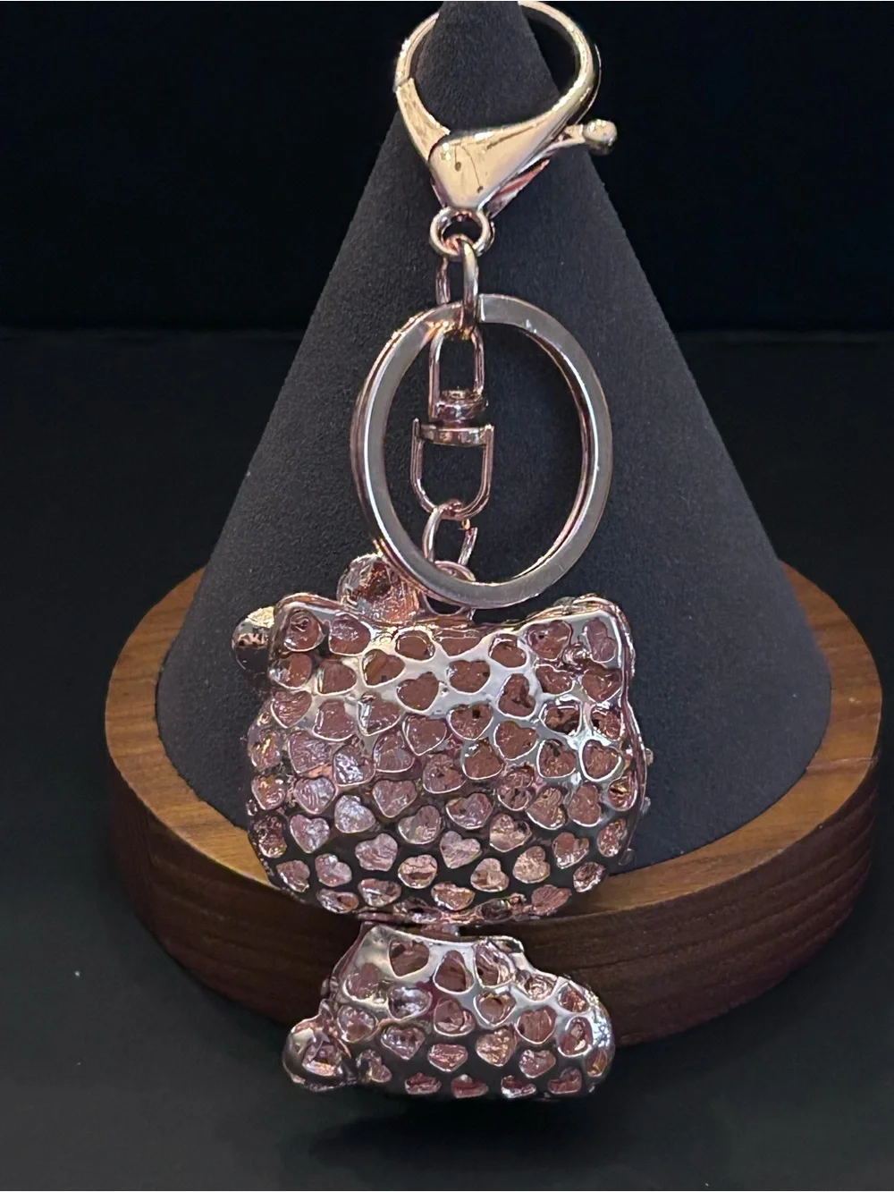 Hello Kitty Crystal Bag Charm Keychain in Clear and Pink w/Gold-Tone Hardware